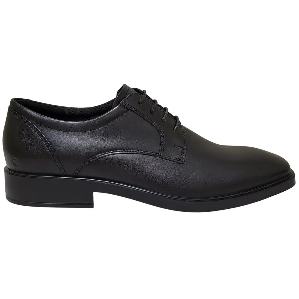 Ecco Men Metropole Milan Plain Toe Derby Oxfords Size US 10 EU 44 Black Leather